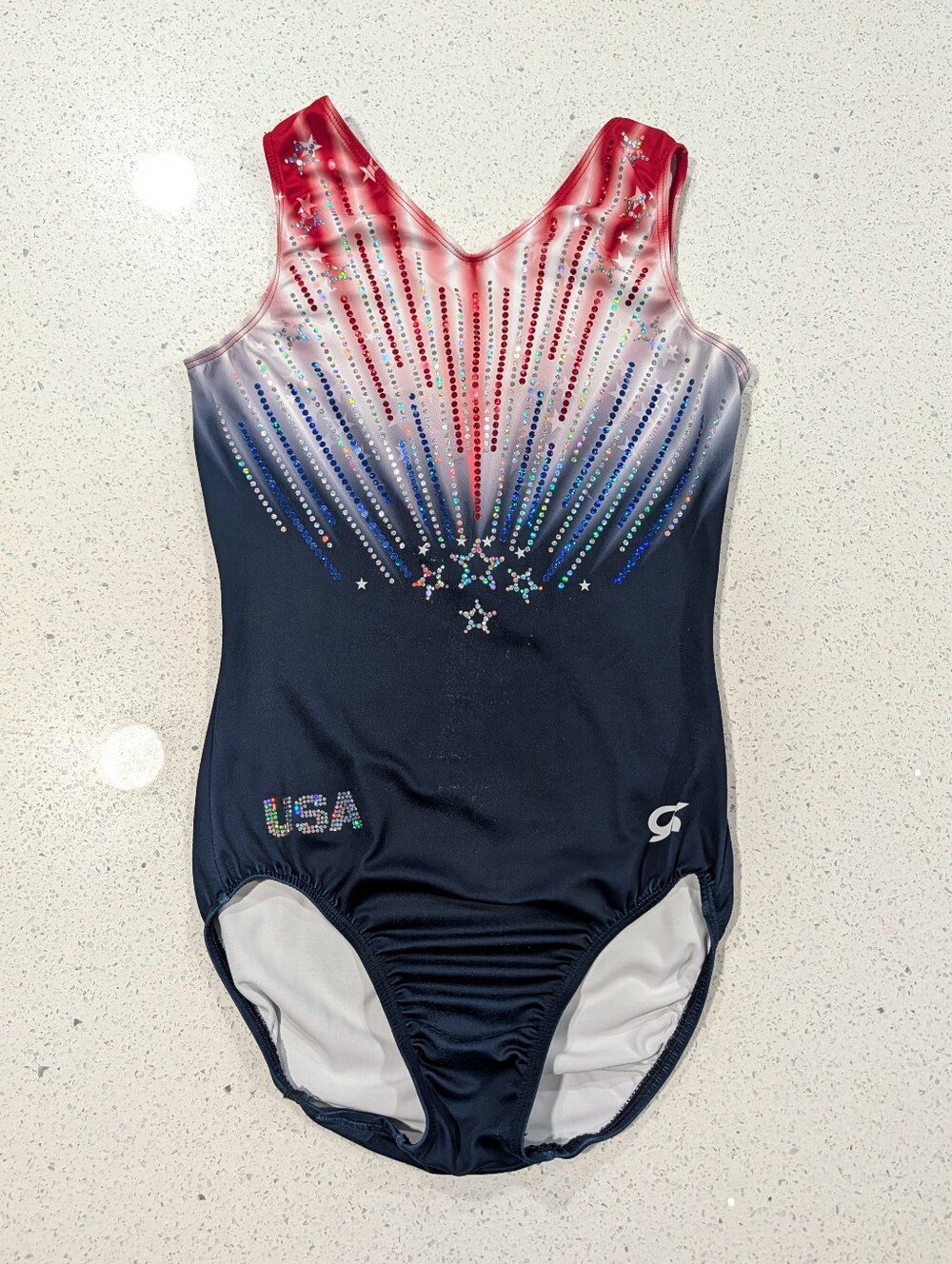 OFFICIAL TEAM USA Competition GK Elite Medium Gymnastics Leotard OLYMPIC REPLICA